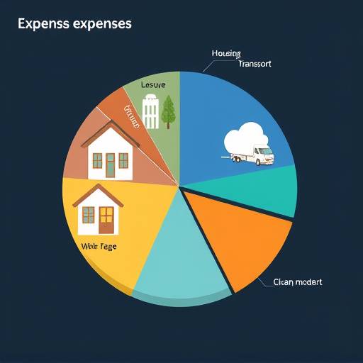 Gr&radic;&deg;fico circular mostrando diferentes categor&radic;&ne;as de gastos, como vivienda, transporte, alimentaci&radic;&ge;n y ocio