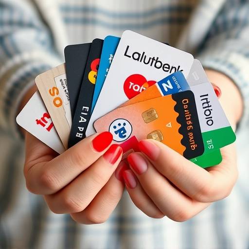 Manos sosteniendo varias tarjetas de fidelidad