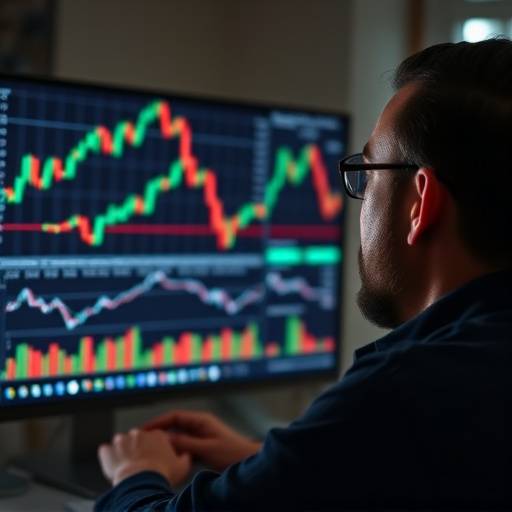 Persona revisando gr치ficos financieros en una computadora