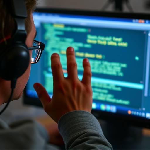 Persona utilizando un lector de pantalla para acceder a contenido web.