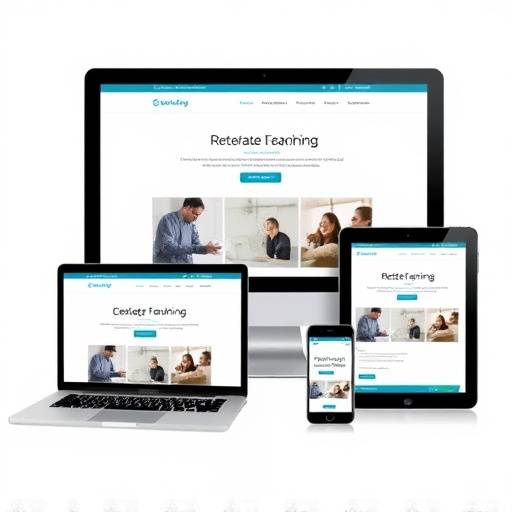 Representaci&radic;&ge;n de un sitio web responsivo adapt&radic;&deg;ndose a diferentes tama&radic;&plusmn;os de pantalla.